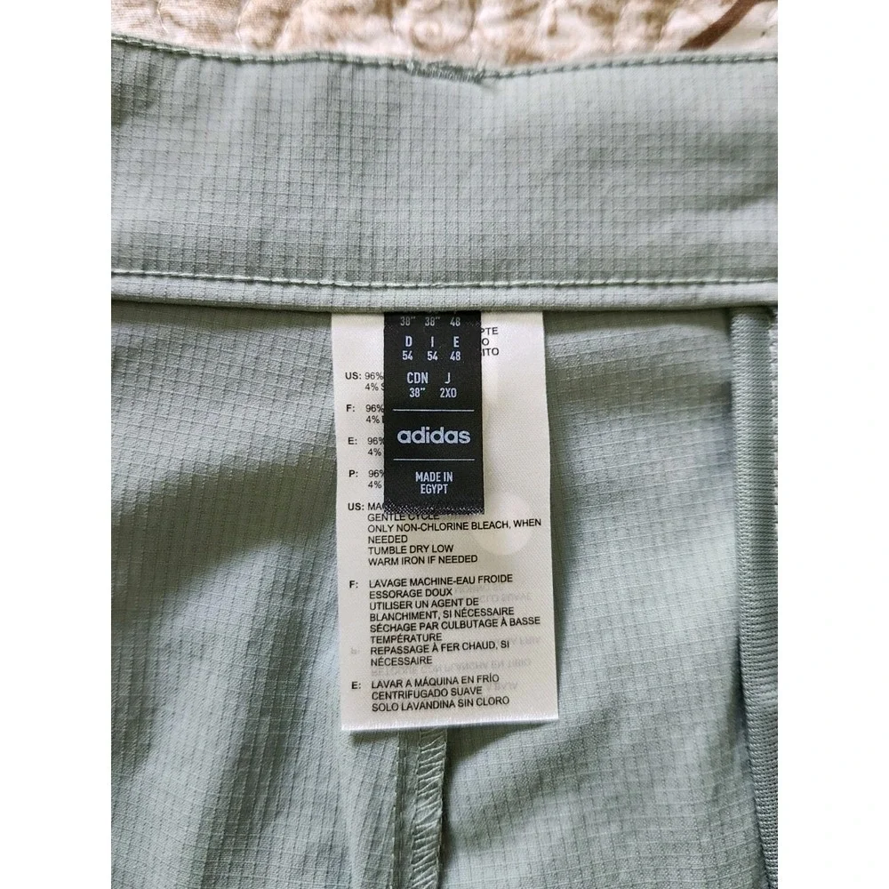 Adidas ADVR0918 Men's Ripstop Golf Shorts Silver Green‎ Size 38